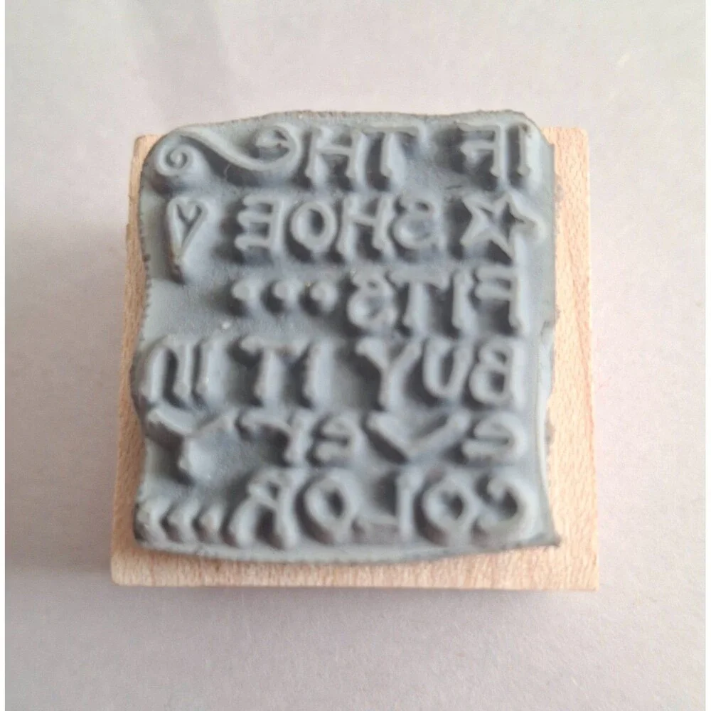 Paula Best IF THE SHOE FITS Wood Rubber Stamp 1.25